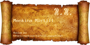 Menkina Mirtill névjegykártya